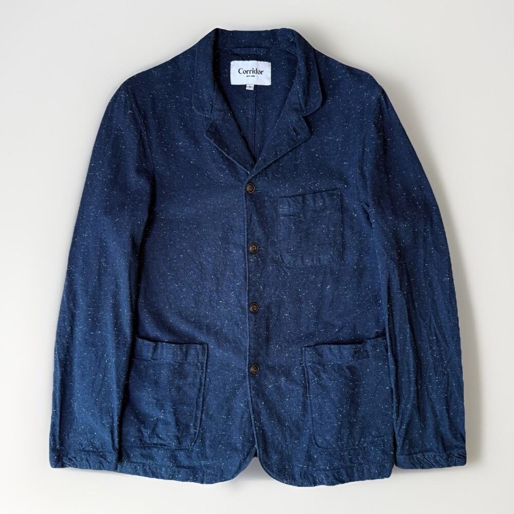 Corridor Chore Jacket Small Blue Speckled Lightweight Blazer Minimalist NYC